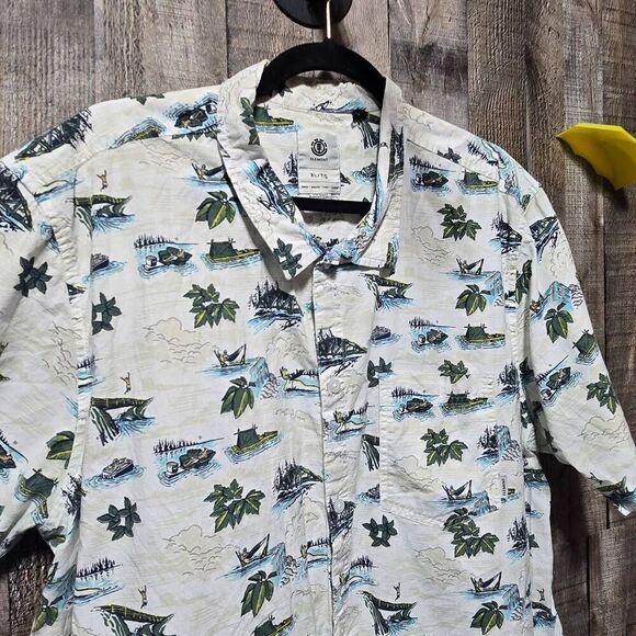 Element Wendel Tropical Print Button Down Shirt - Picture 3 of 6